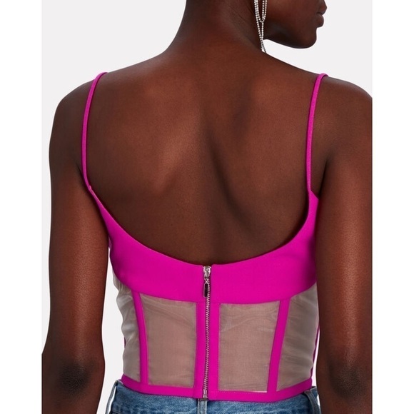 ROZIE CORSETS Crepe & Tulle Corset Fuchsia Pink FR 36 - Picture 5 of 12